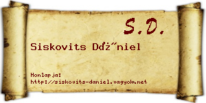Siskovits Dániel névjegykártya